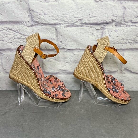 Tory Burch Shoes - Tory Burch Olea Floral Twist Ankle Strap Espadrille Sandals